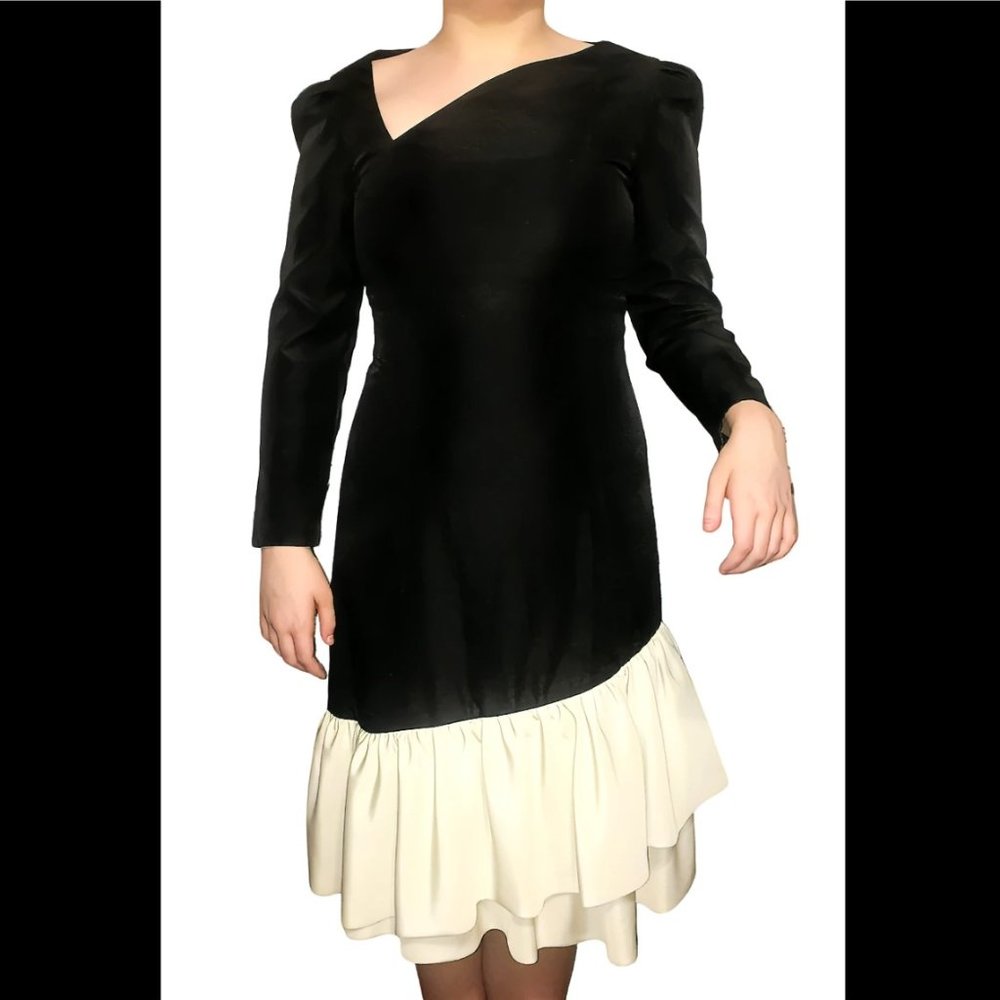 Vtg Henry Harris Dress Cincinnati Ohio Formal Ruffles Party Wedding Moth…
